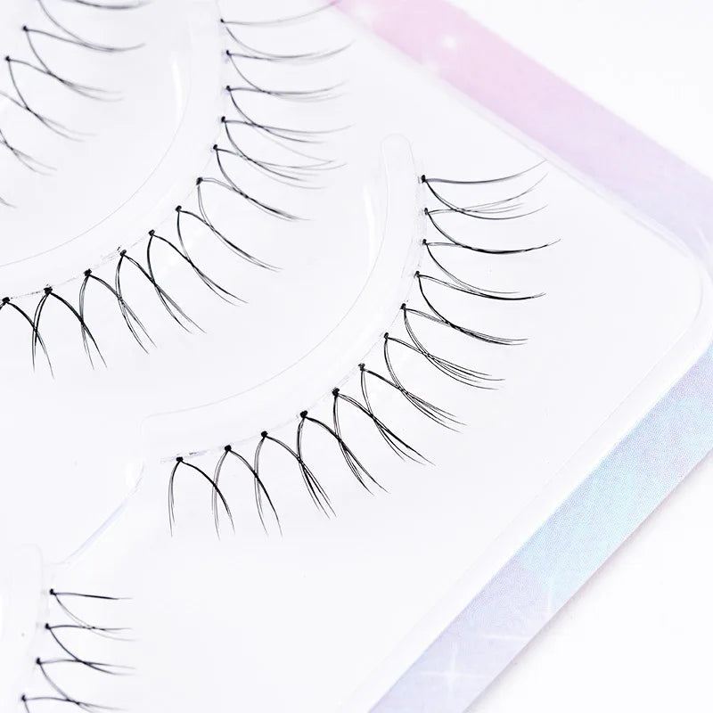 MJ 5 Pairs Natural Transparent Stem Fairy False Eyelashes