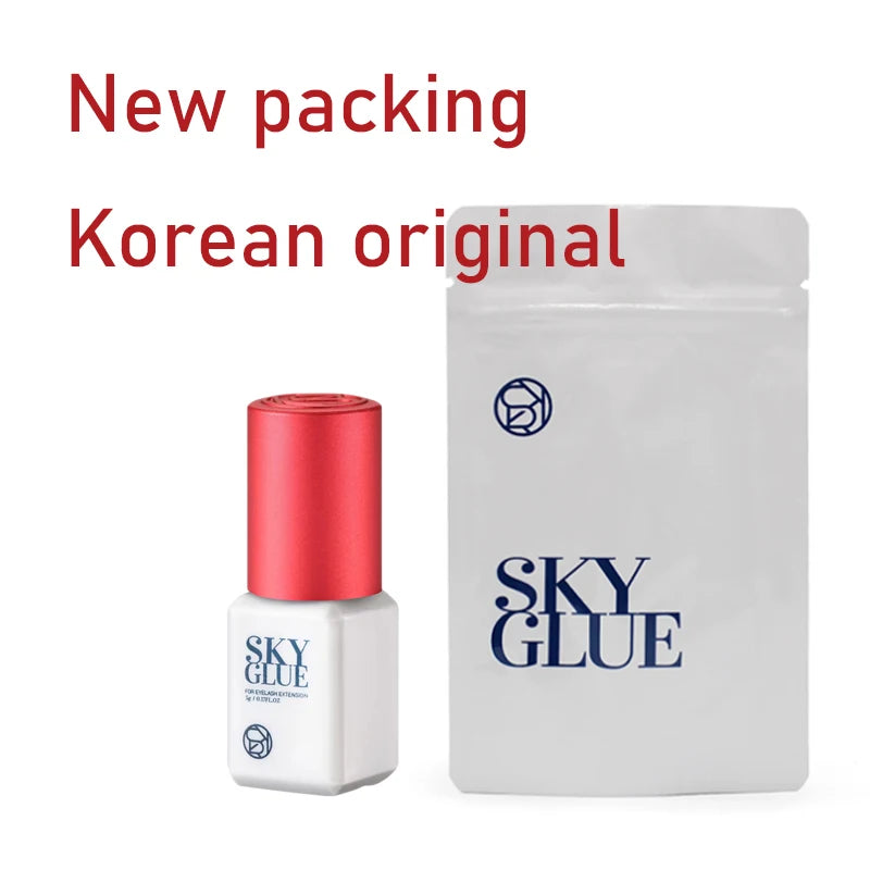 5 Bottles SKY S Plus Eyelash Extension Glue 5ml Red Cap Original Korean Adhesive for Professional Use
