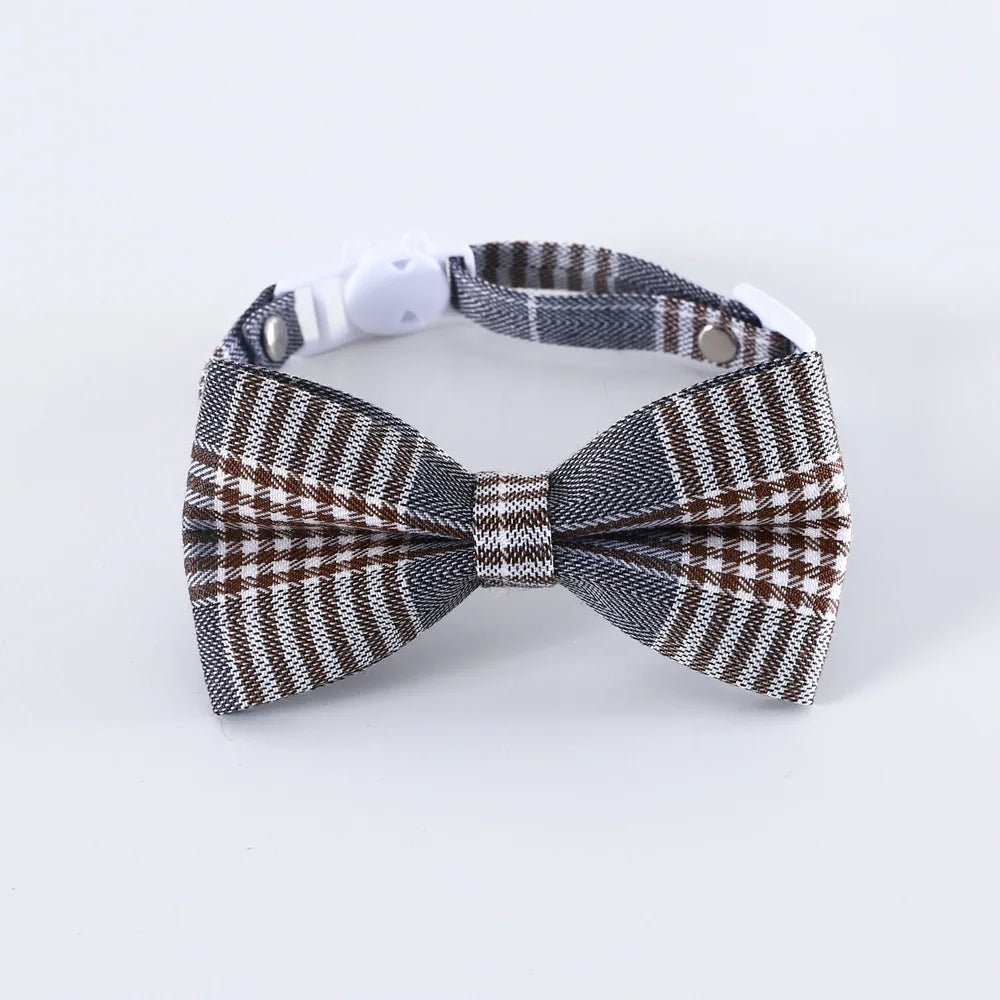 1pc Adjustable Plaid Cat Collar with Bow Tie - Adjustable Comfortable Collar, Perfect for Holiday Dress Up and Everyday Wear