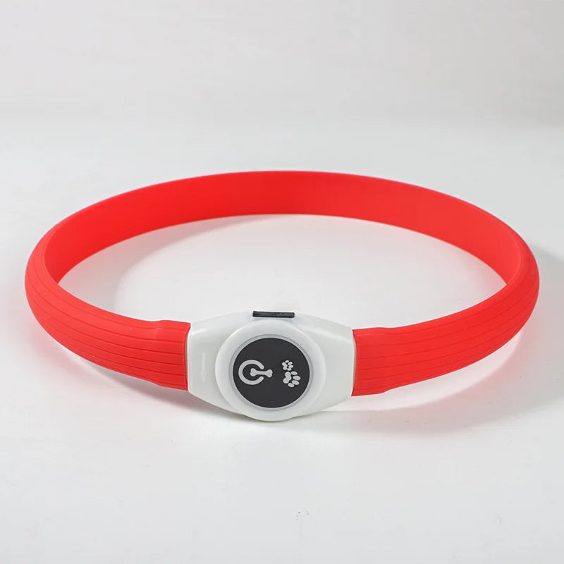LED Luminous Dog Collar Waterproof USB Rechargeable Safety Light for Medium Large Small Dogs
