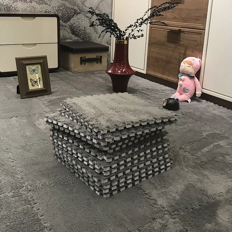 Soft Plush Baby Play Mat Puzzle Foam Carpet 30x30x1CM for Kids Room Safe and Comfortable Play Environment