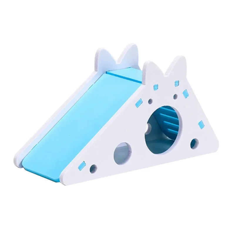 Assembled Hamster Slide Toy Guinea Pig Golden Bear Wooden Colorful Hamster House Small Pets Cage Toys Hamster Accessories