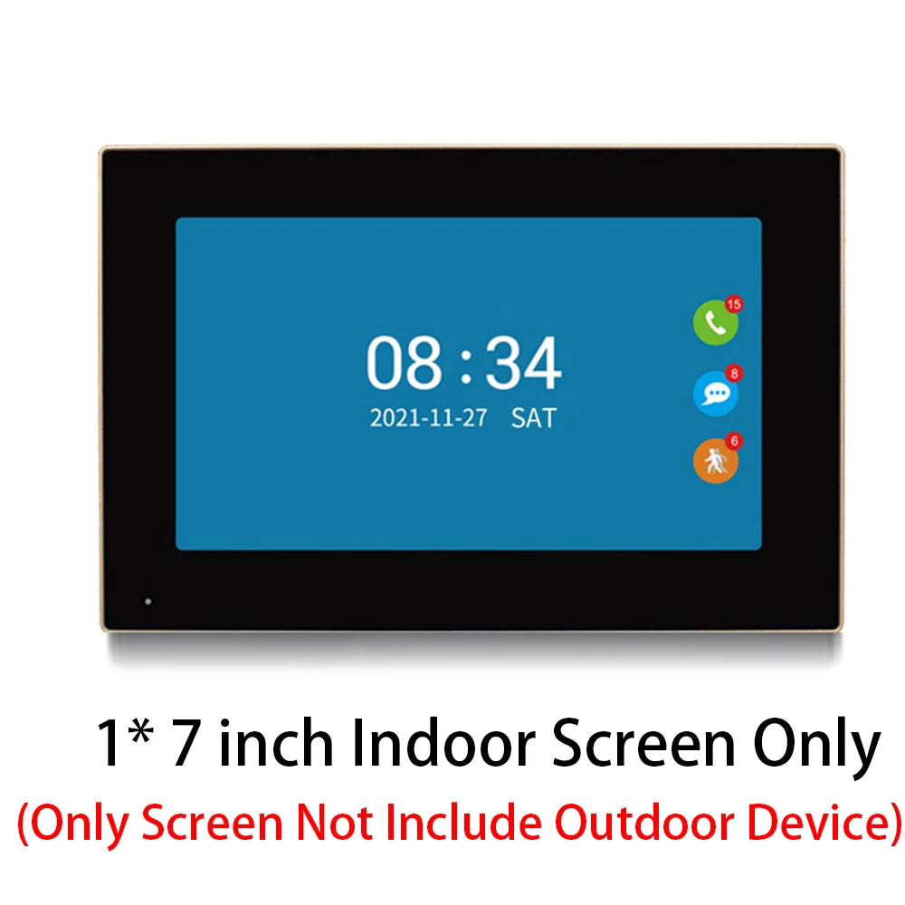 WiFi TUYA Smart APP 7 Inch 1080P Home Intercom Kit Wireless Video Door Phone Wired Doorbell for Villa Flat RFID Access Control