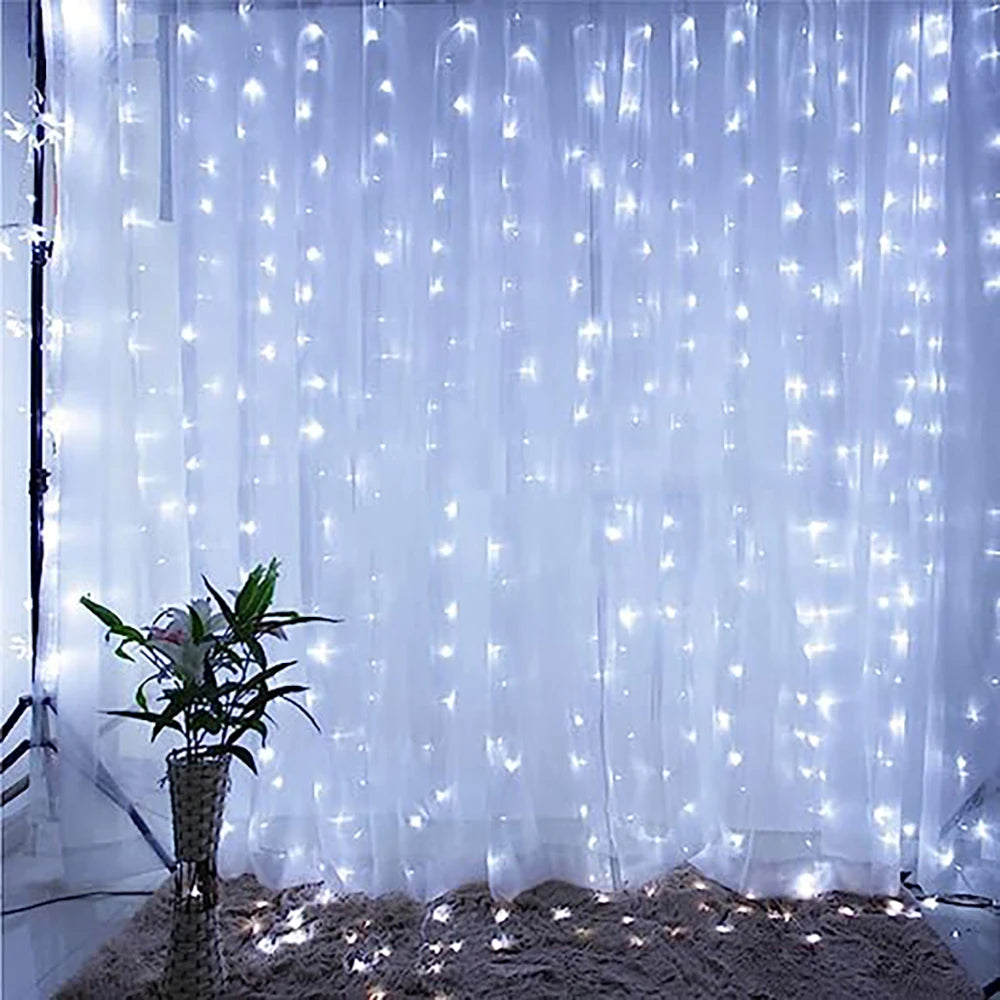 LED Curtain Garland Lights 8 Modes USB Power Remote Control Waterproof Fairy Light Festive Lighting Wedding Christmas Decor