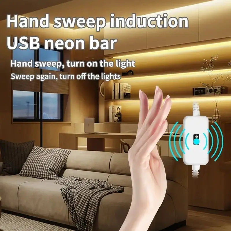 LED Neon Lights Strip Dimmable Waterproof USB Powered Motion Sensor Hand Scan Switch for Home Party DIY Neon Sign
