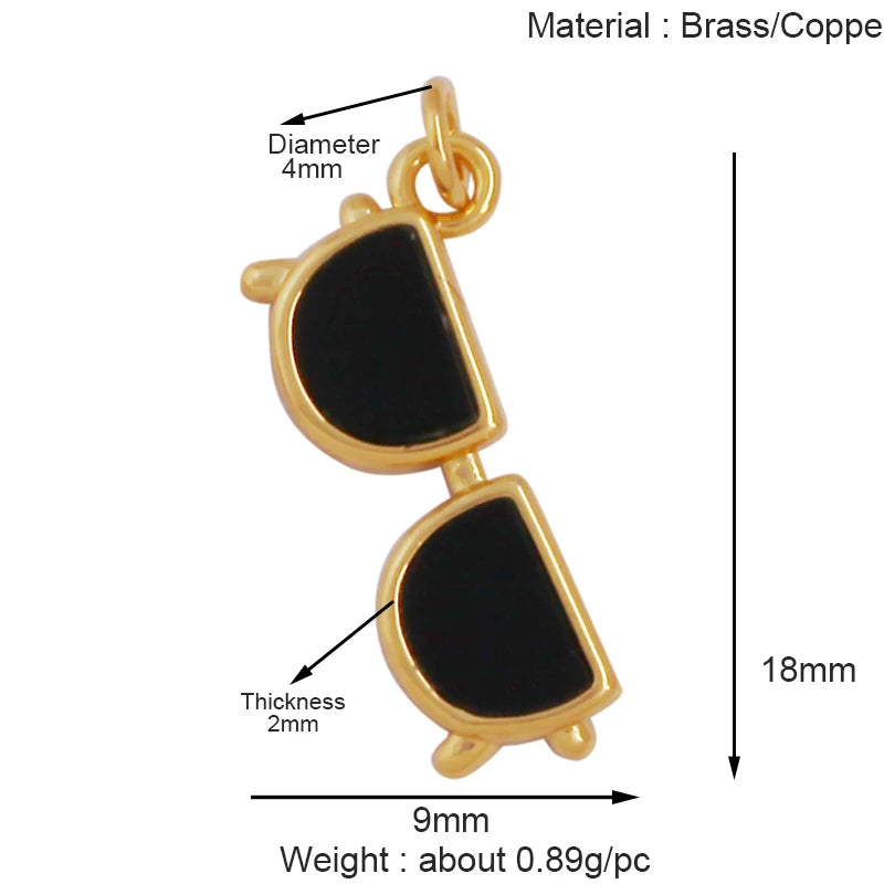 Cowboy Hat Boots Charm Pendant Zirconia 18K Gold Necklace