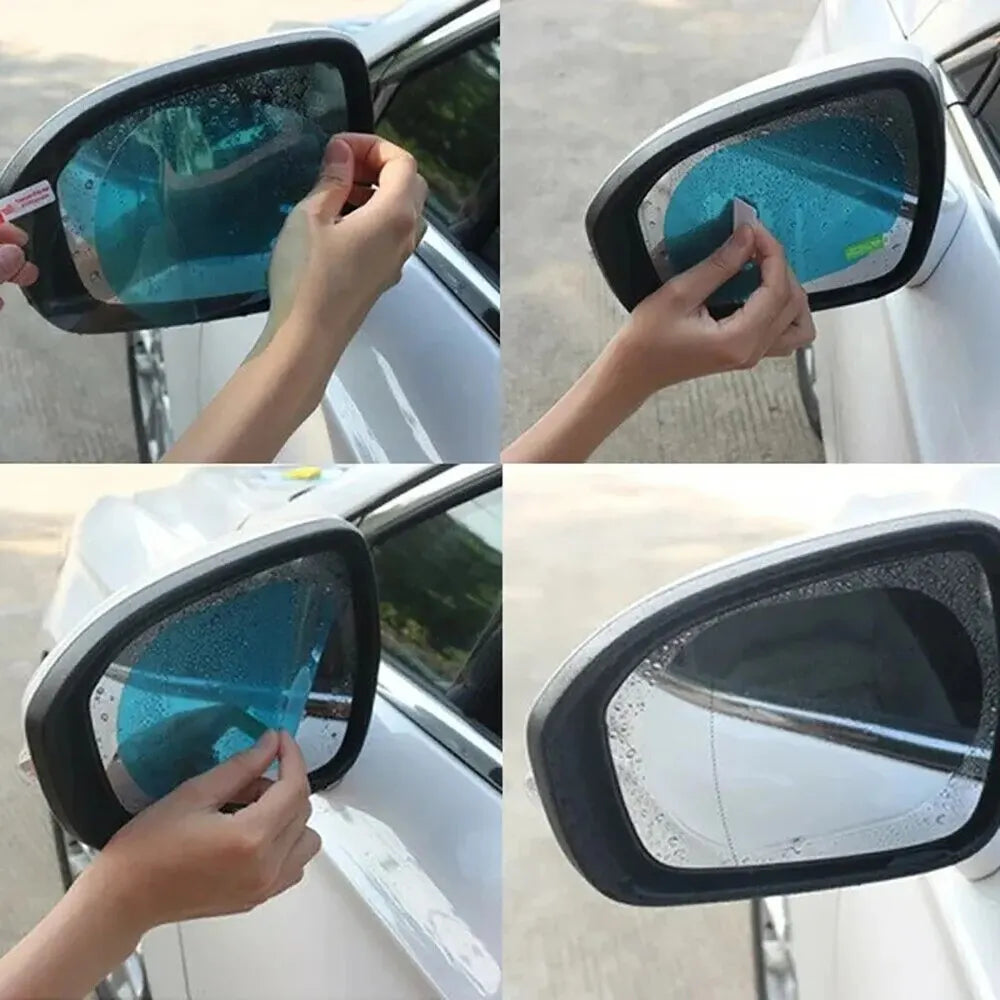Car Rearview Mirror Film Side Window Rainproof Clear Film 2 Pcs Anti Fog Protective Sticker