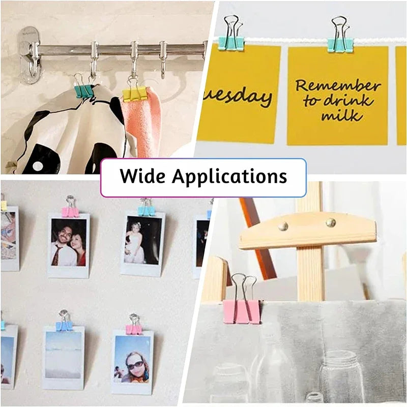 50Pcs Colorful Mini Metal Binder Clips 15mm for School Office
