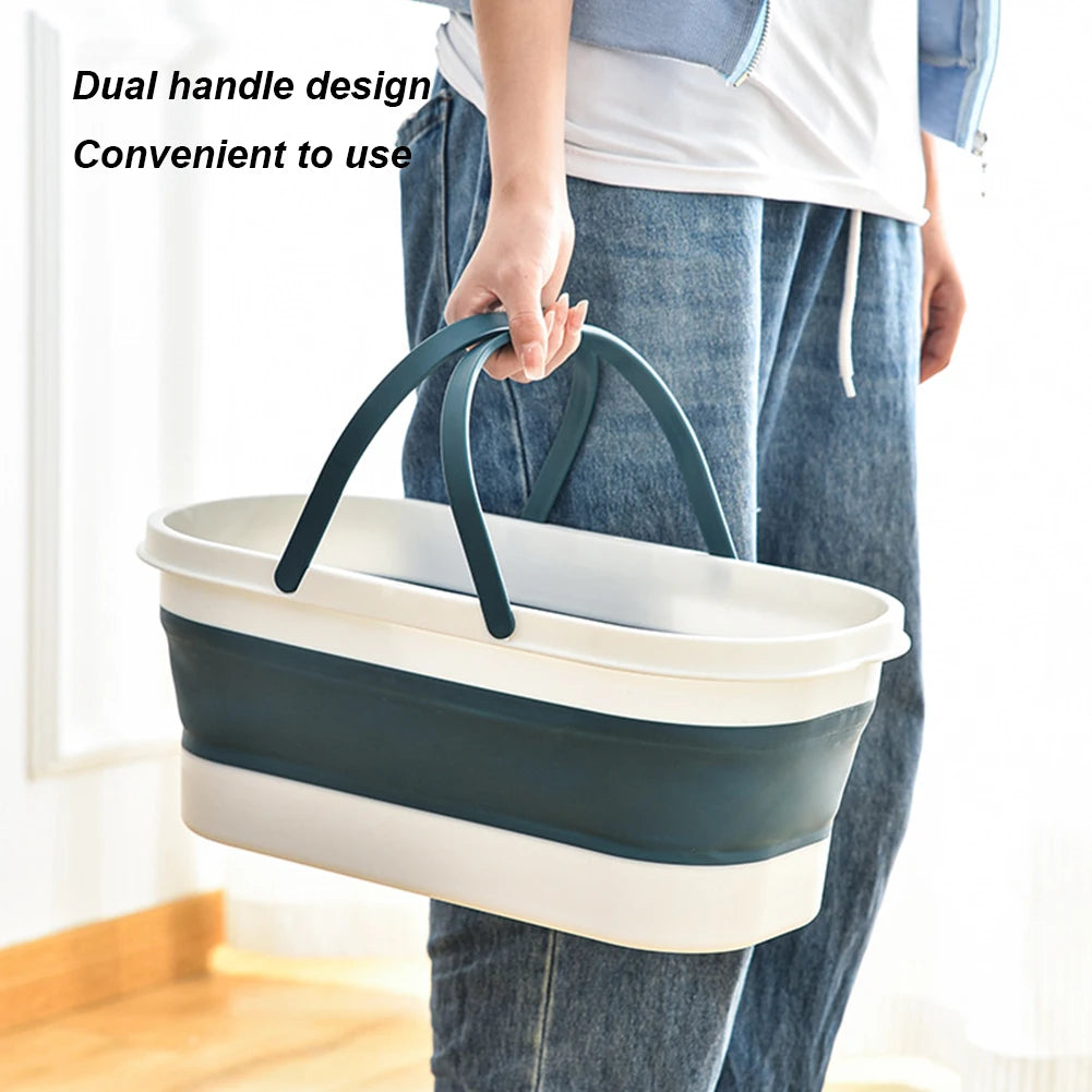 Foldable Mop Bucket Portable Wash Basin Large Capacity Dishpan for Kitchen and Bathroom Cleaning Space Saving Design