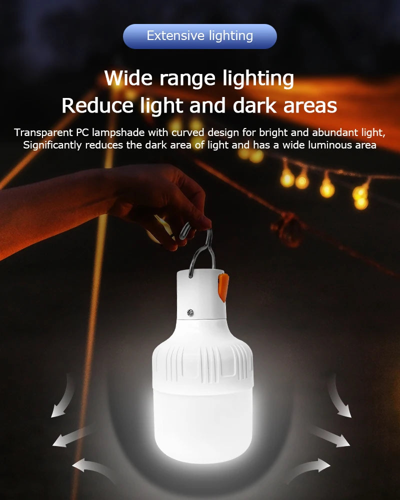 2pcs Rechargeable LED Emergency Portable Lights for Camping