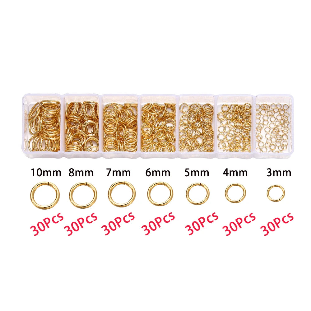 210-400Pcs Box Jewelry Making Kits with Clasp and Jump Rings