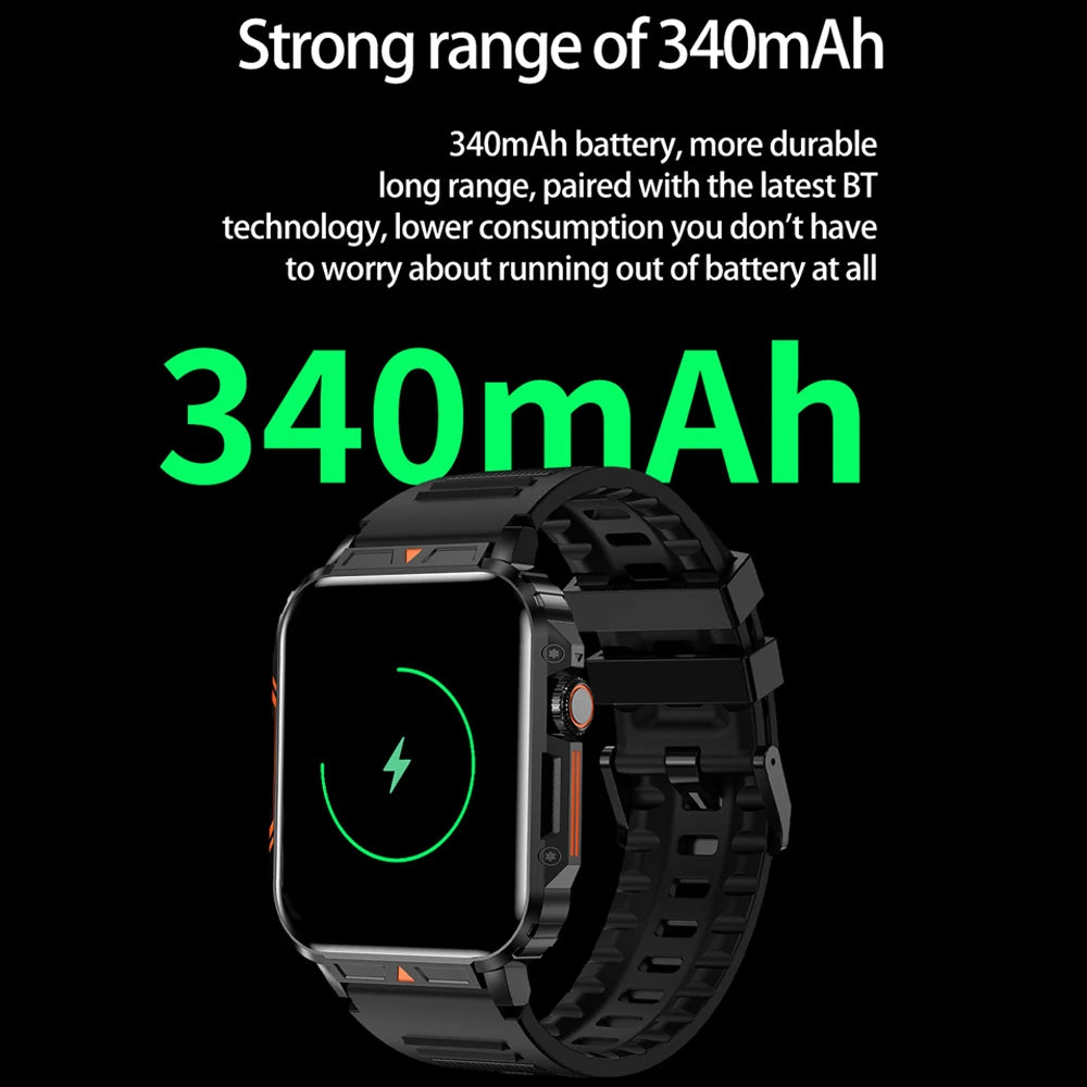 Military Outdoor GPS Sports Smart Watch Men 1.95 Inch Bluetooth Call Heart Rate Blood Oxygen for Android IOS