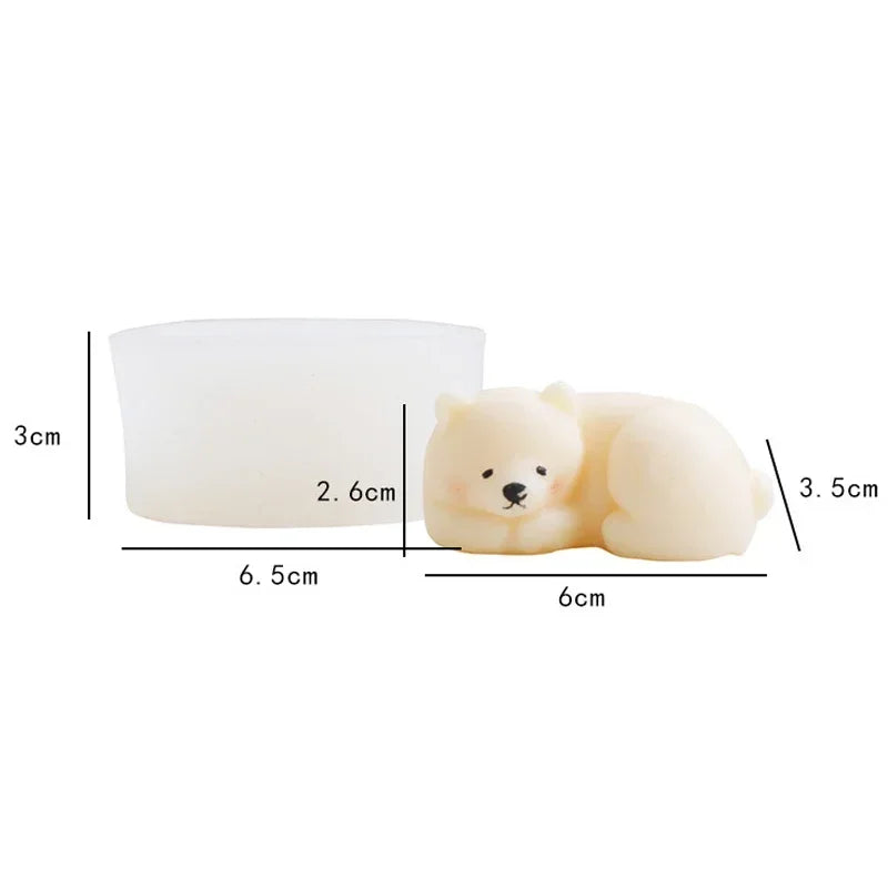 3D Cute Cartoon Bear Silicone Candle Mold Gift Making Kit