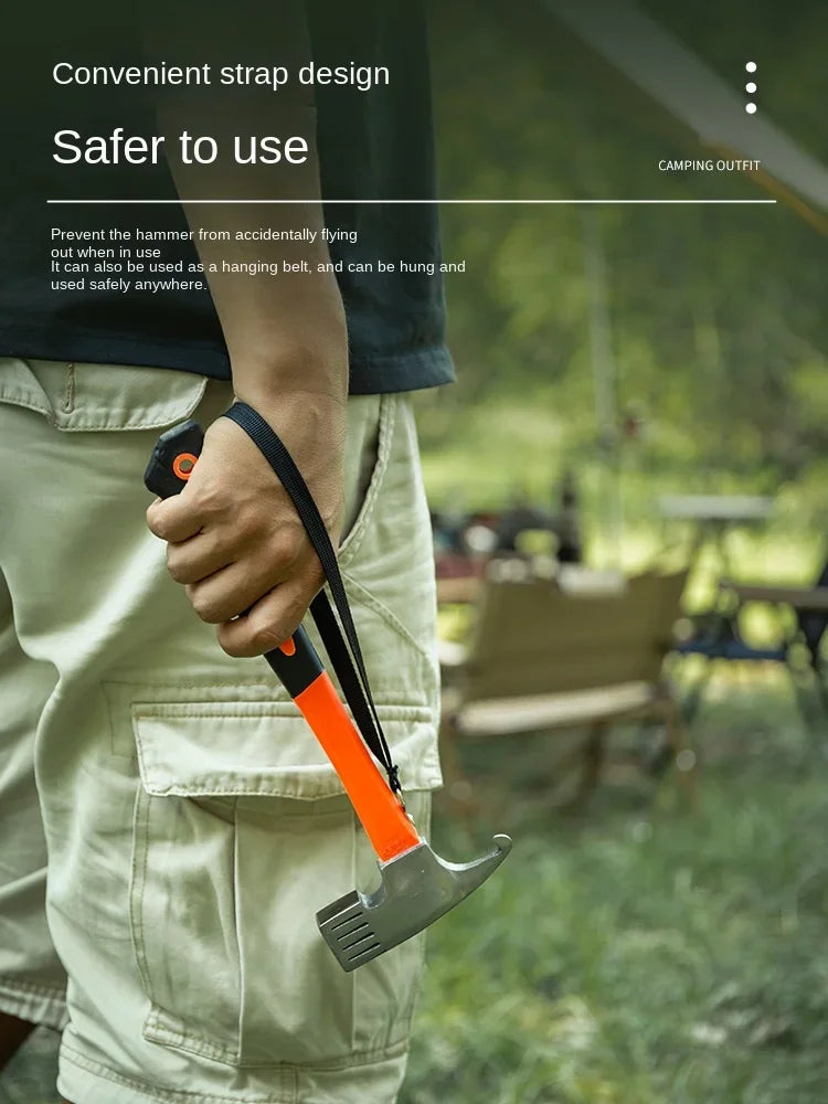 Outdoor Camping Tent Nail Hammer Cast Iron Safety Tool