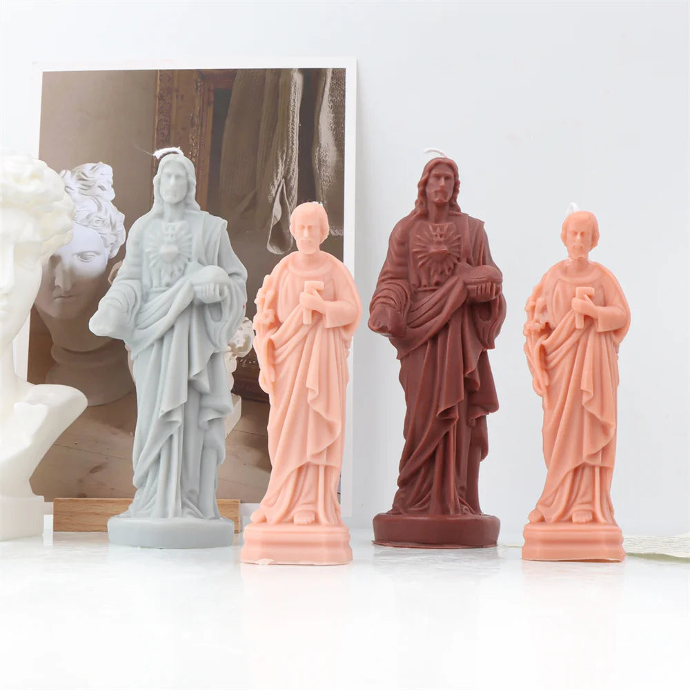 Religious Blessed Virgin Mary Candle Silicone Mold for Crafts