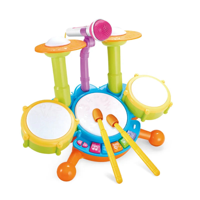 Kids Drum Set for Toddlers Ages 1 to 3 Musical Educational Instrument with Microphone Ideal for Learning Activities and Gift