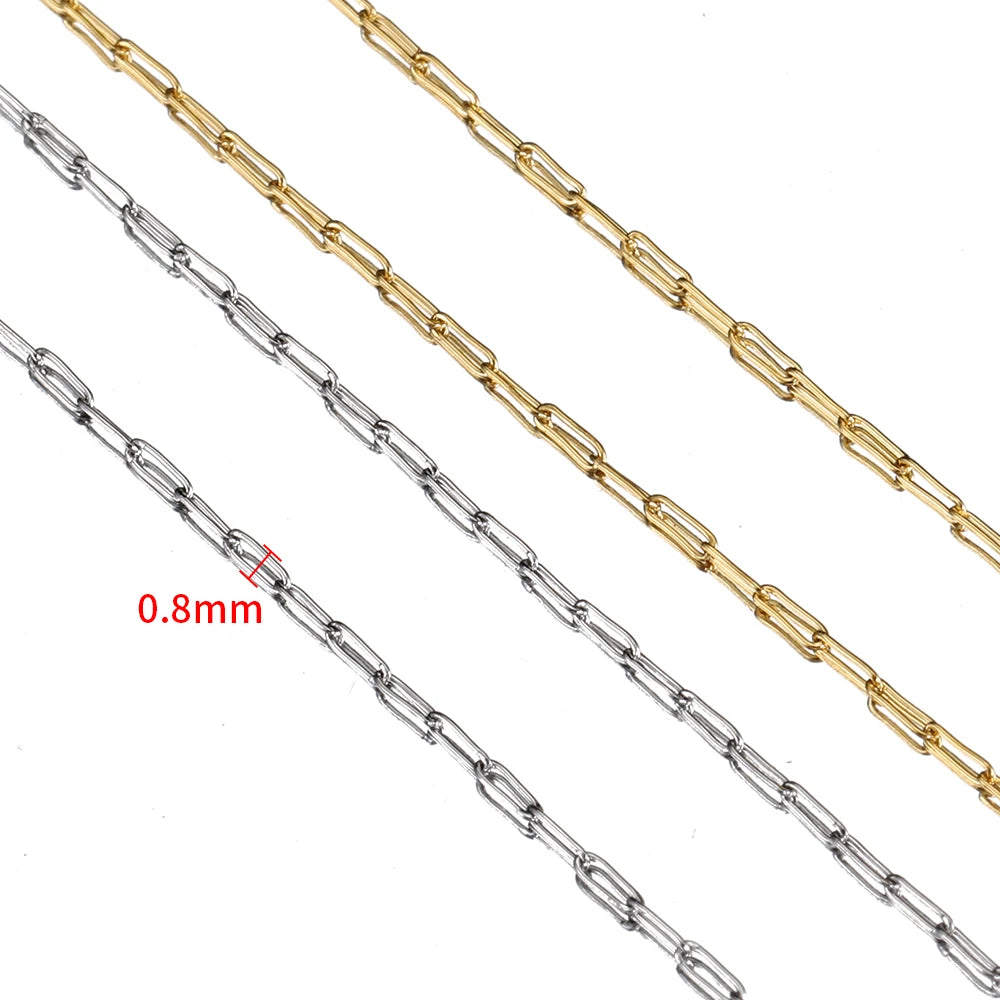 10 Meters Stainless Steel Gold Color Chain for Jewelry Making