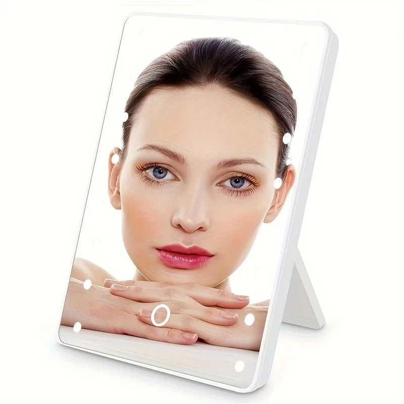 Makeup Mirror With 16 LEDs Touch Dimmer USB Battery Operated Portable Cosmetic Mirror For Tabletop Bathroom And Travel