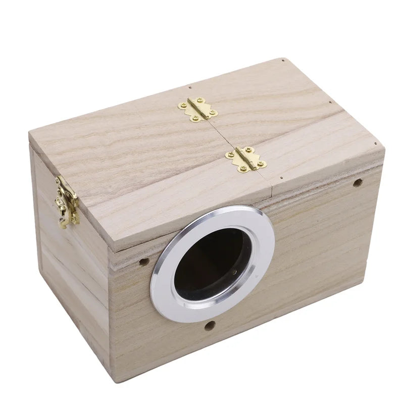 1pc Wood Bird Breeding Box Bird House Nest Parrot Breeding Decorative Cages Pet Accessories Home Balcony Decoration