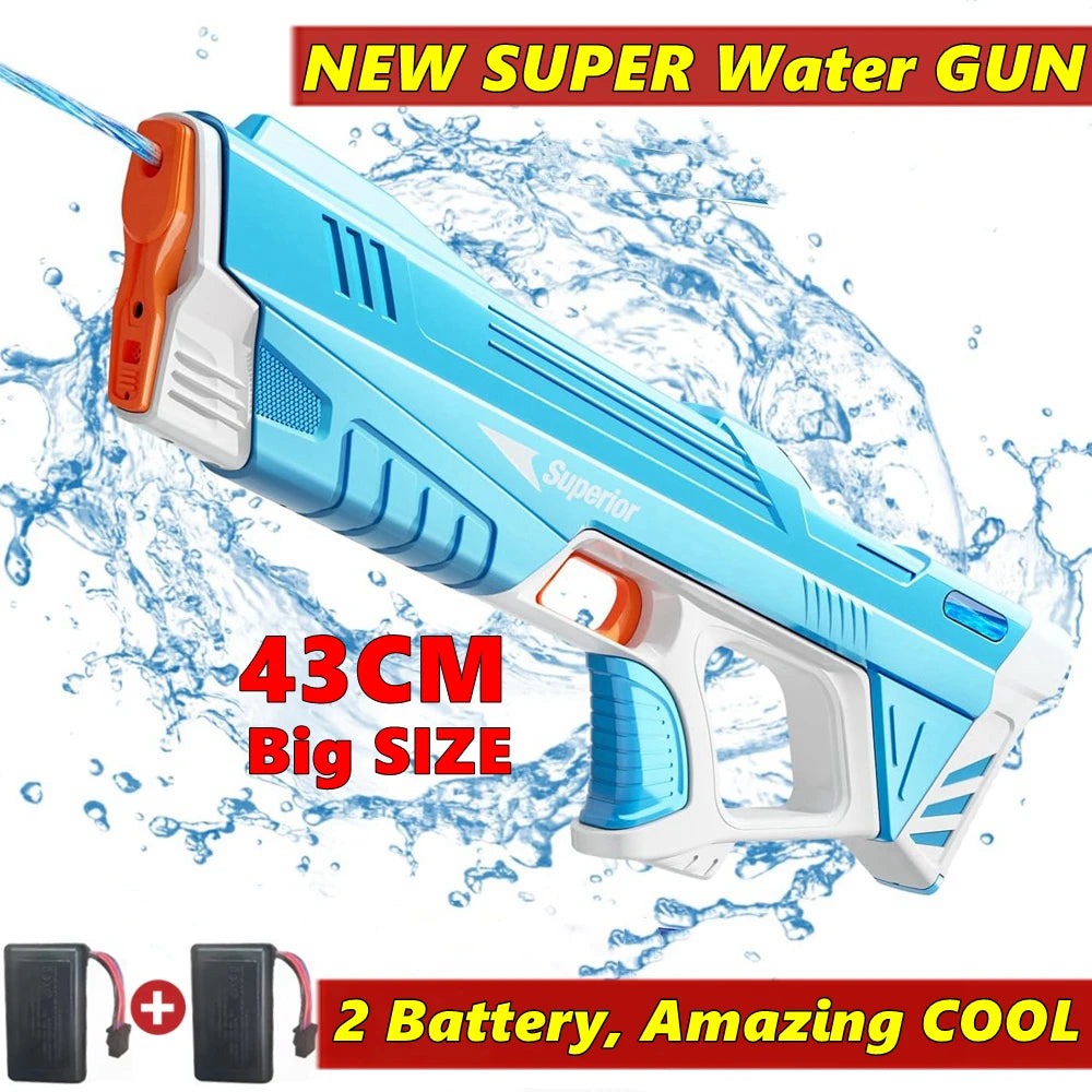 Full Automatic Electric Water Gun 43cm Portable Summer Toy for Kids and Adults Outdoor Water Battles