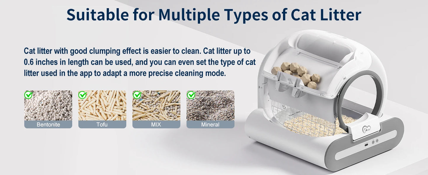 DOEL Automatic Cat Litter Box Self Cleaning With App Control