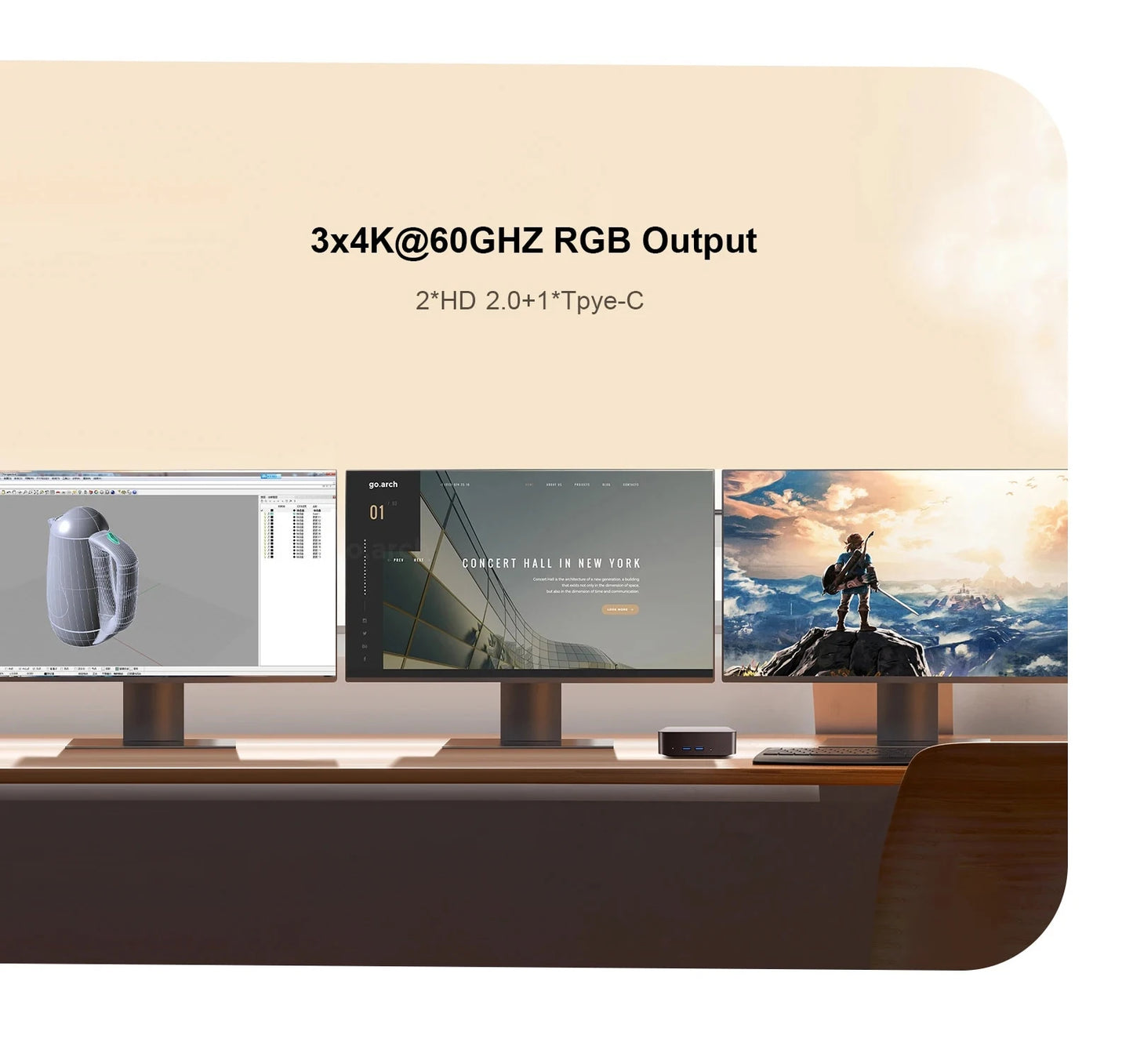 Chatreey T9 Mini PC Intel Alder Lake N100 4K 60Hz Dual SSD