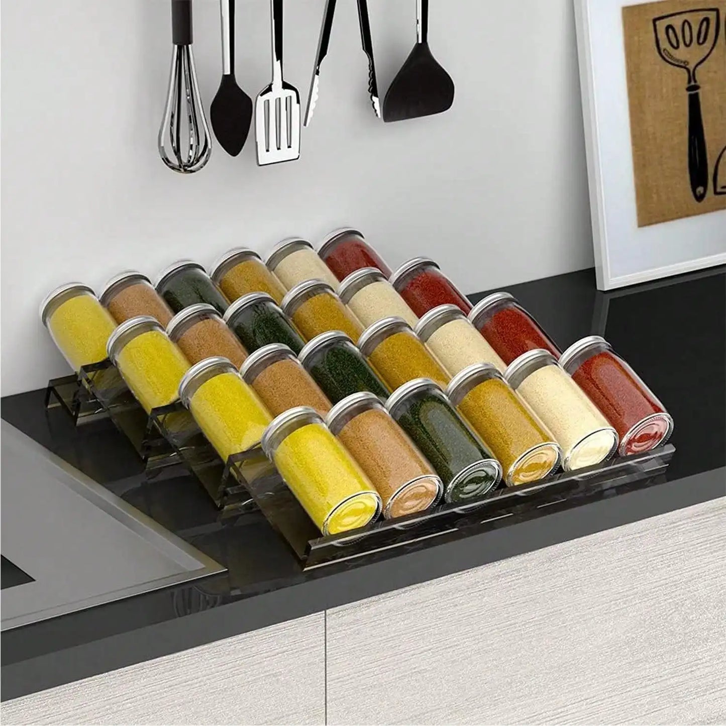 4/2 Layer Spice Drawer Organizer Adjustable Acrylic Rack Tray