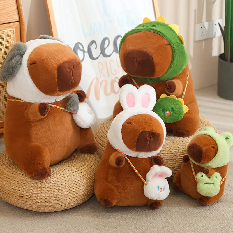 30-85cm Giant Lotus Leaf Umbrella Capybara Plush Toy