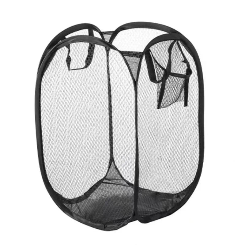 Foldable Color Mesh Clothes Basket for Easy Laundry Storage