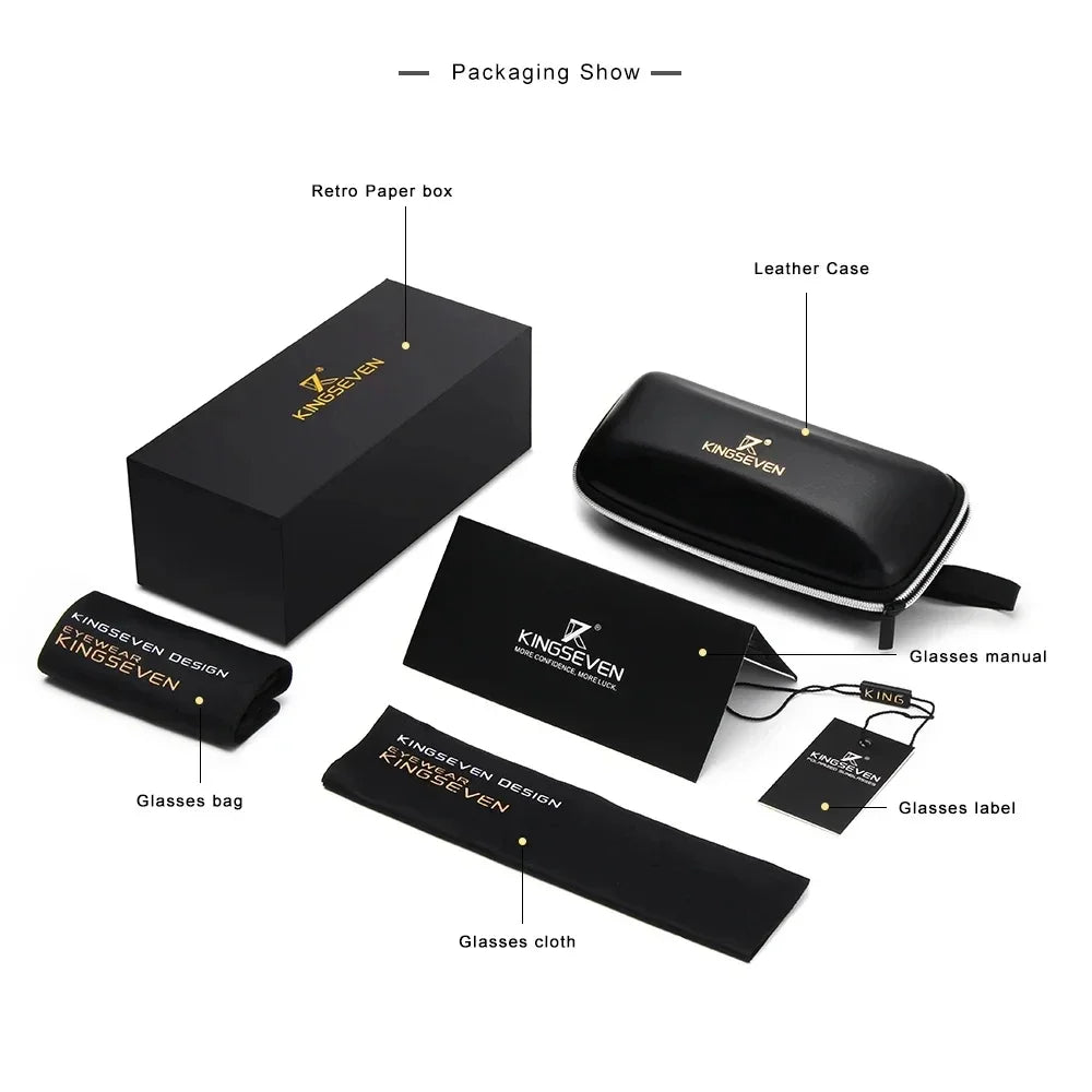 KINGSEVEN Classic Pilot Sunglasses Polarized UV400 Large Frame