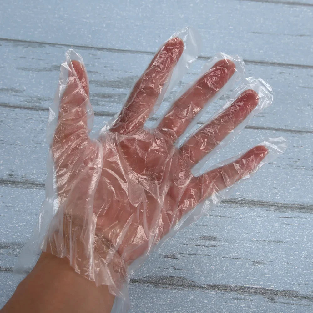 3000 Count Disposable Transparent Plastic Gloves for Kitchen and Bathroom Cleaning Durable Ambidextrous Gloves for DIY Cooking