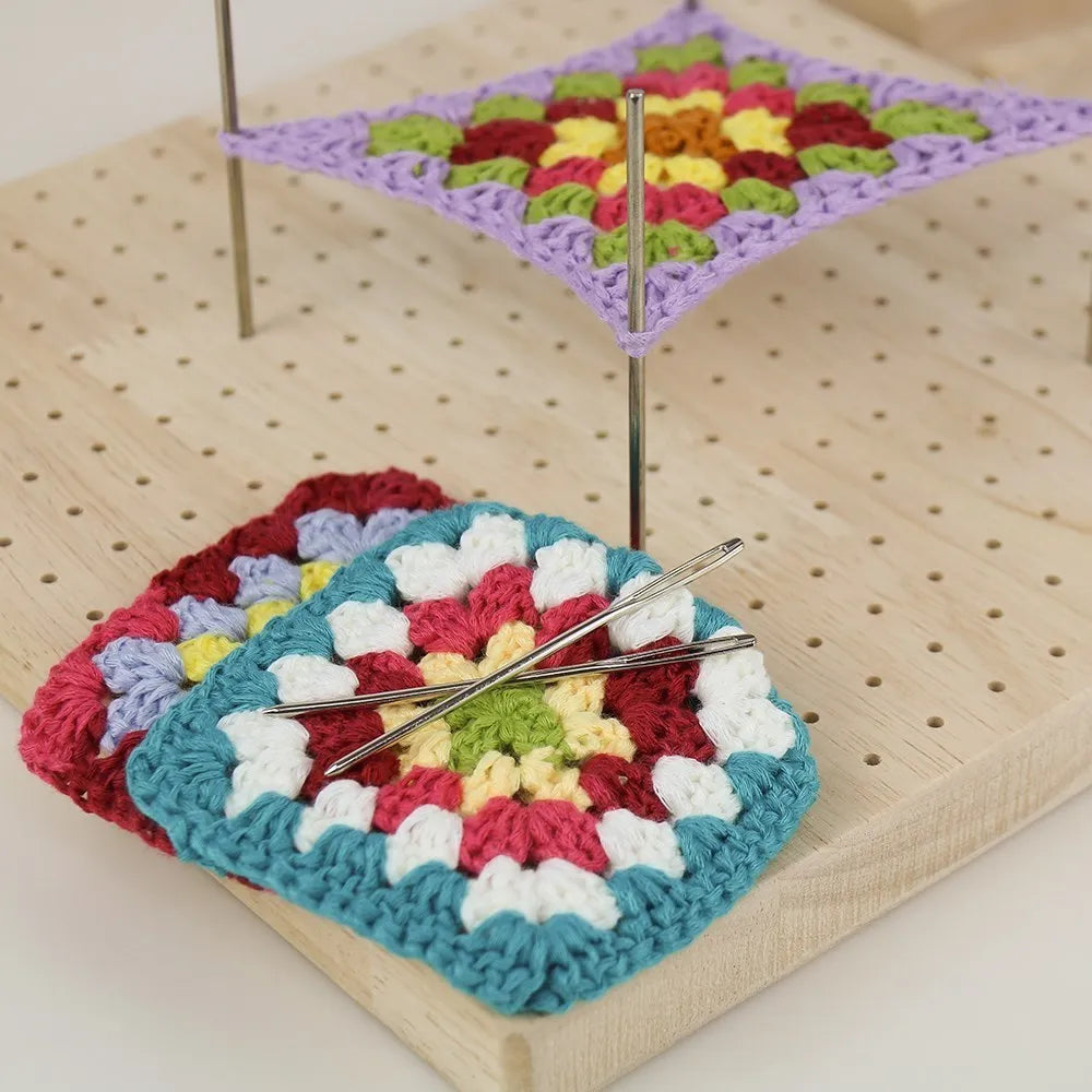 Wooden Knitting Blocking Board for Granny Squares Shawls Scarves Socks Sweaters and DIY Projects