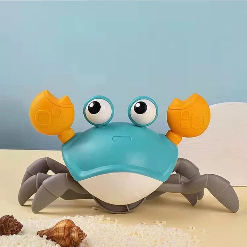 Induction Escape Crab Toy for Toddlers with Light and Music Interactive Crawling Educational Gift for Children Rechargeable Birthday Present