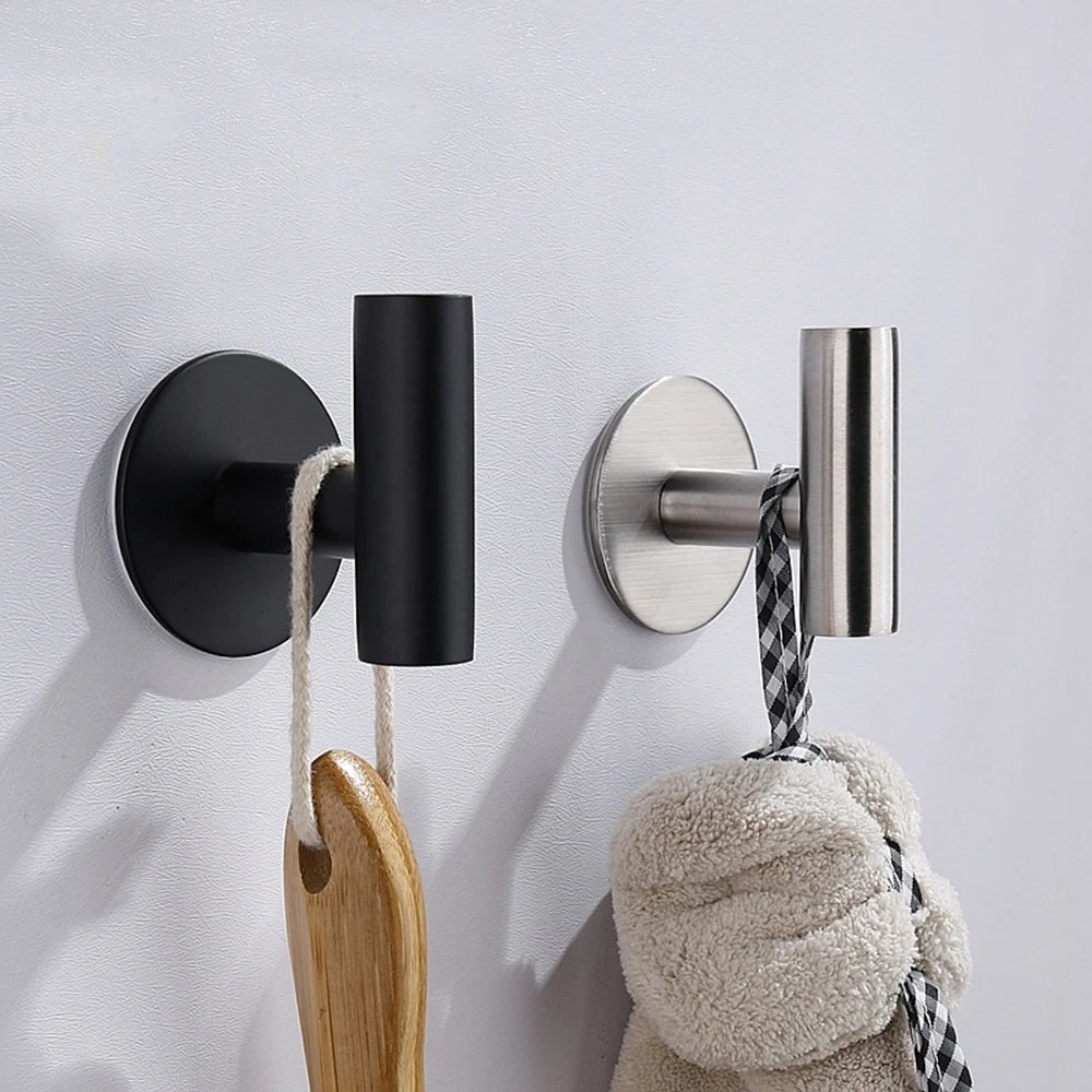 1/2PCS Adhesive Wall Hook Stainless Steel Robe Sticker Hooks