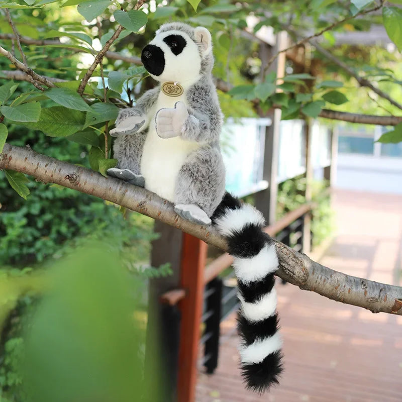 28cm Wild Lemur Plush Stuffed Animal Toy with Short and Long Arms for Kids and Adults