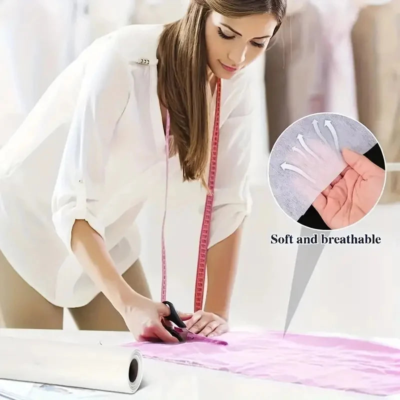 Non-Woven Adhesive Lining Roll Lightweight Polyester Single-Sided Interface for DIY Crafts and Home Decoration