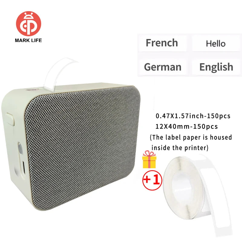 Marklife P15 Bluetooth Thermal Label Printer Portable Inkless Label Maker for Home and Office Use