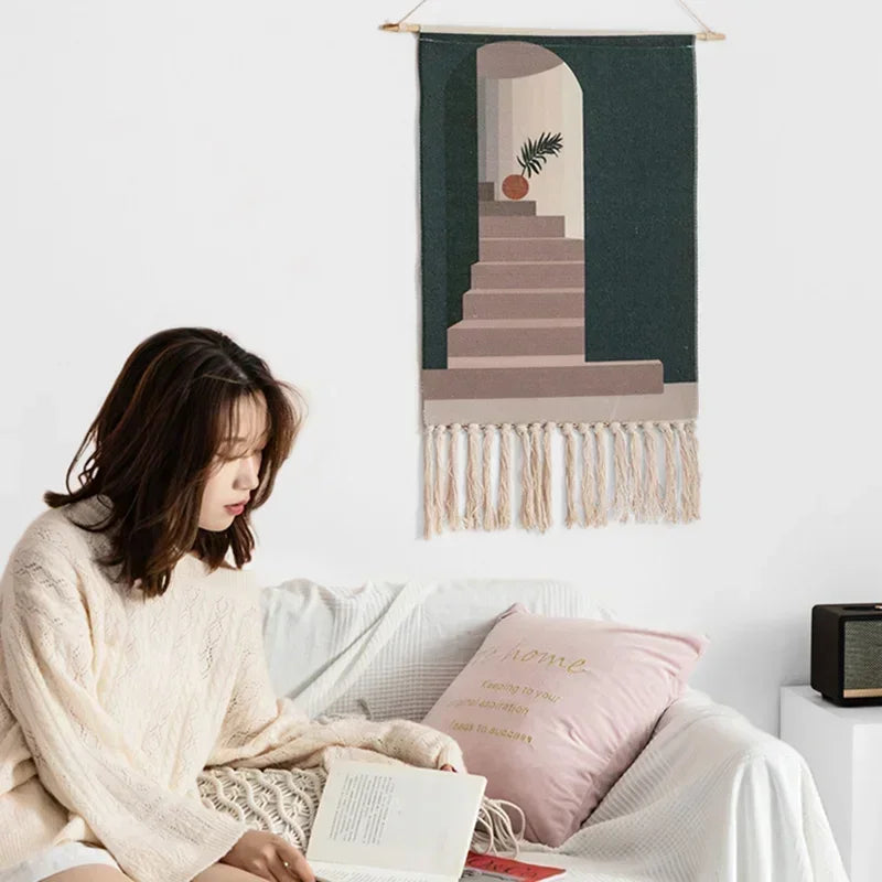 Macrame Wall Hanging Tapestry Nordic Cotton Tassel Boho Decor