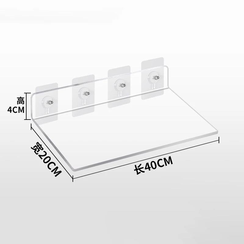 Invisible Acrylic Floating Wall Ledge Shelf for Kids Bookshelves and Bathroom Storage