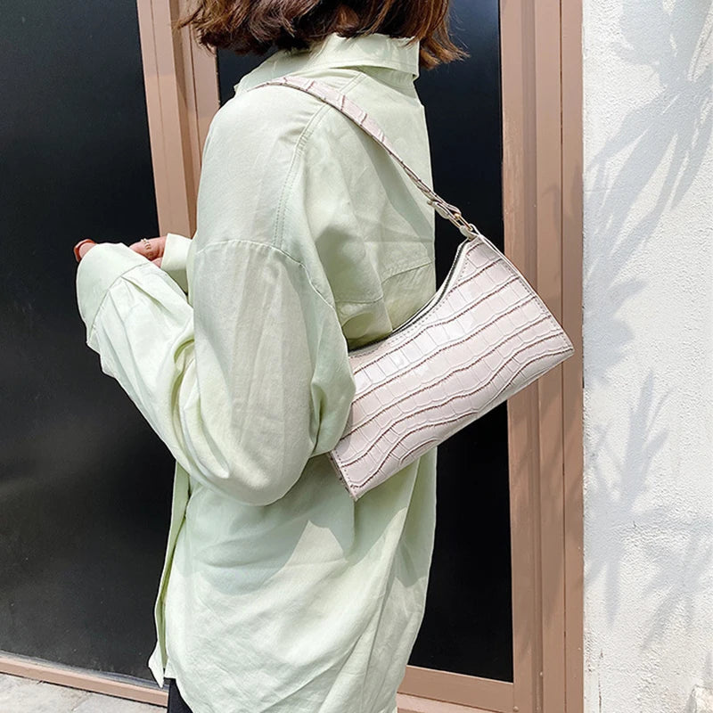 Retro Alligator Pattern Small Handbags for Women PU Leather