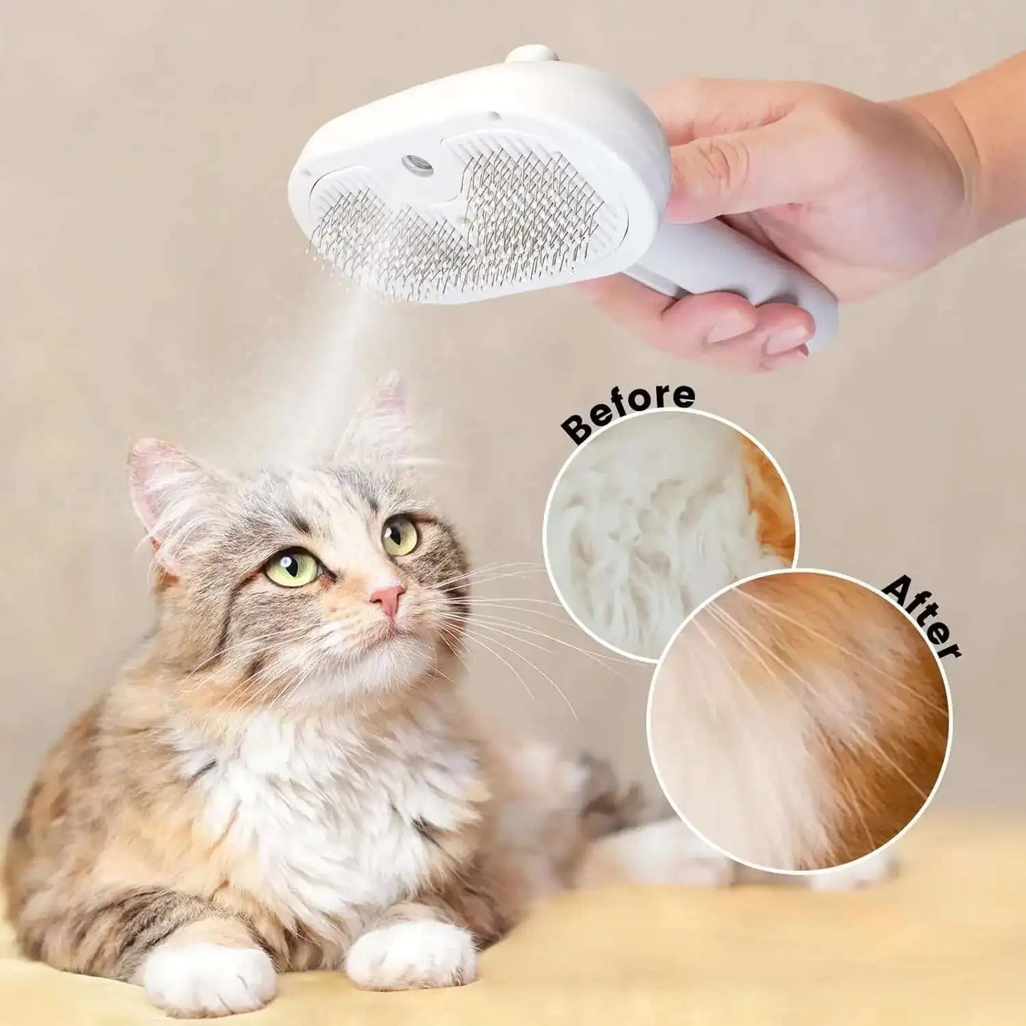 3 In 1 Pet Spray Grooming Comb Steamy Floating One Click Hair Removal Cleaning Steam Brush Styling for Dogs Cats Accessories