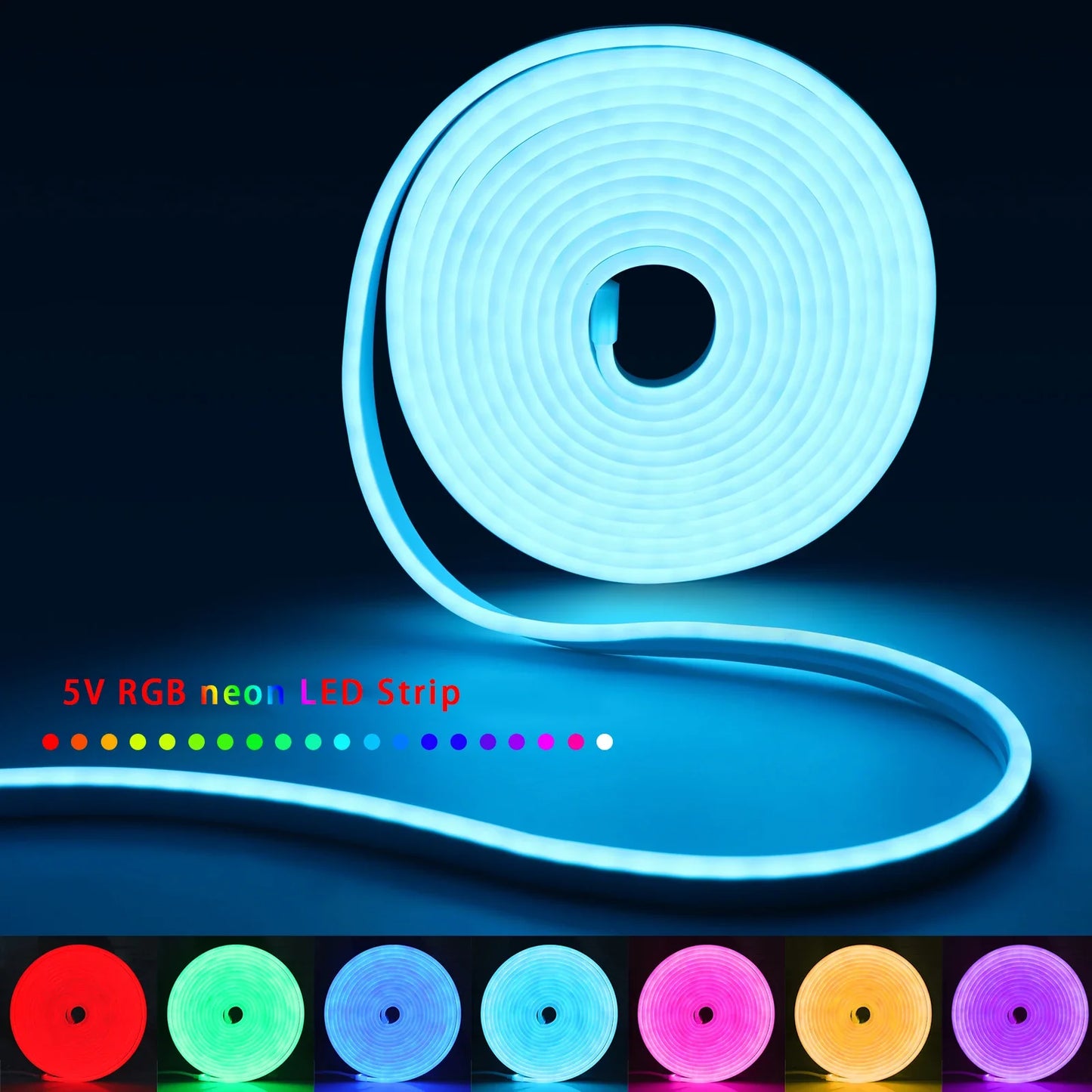 Smart LED Strip Lights RGB Neon Sign Tape USB Bluetooth App Remote Control Flexible Backlight Gaming Room Decor