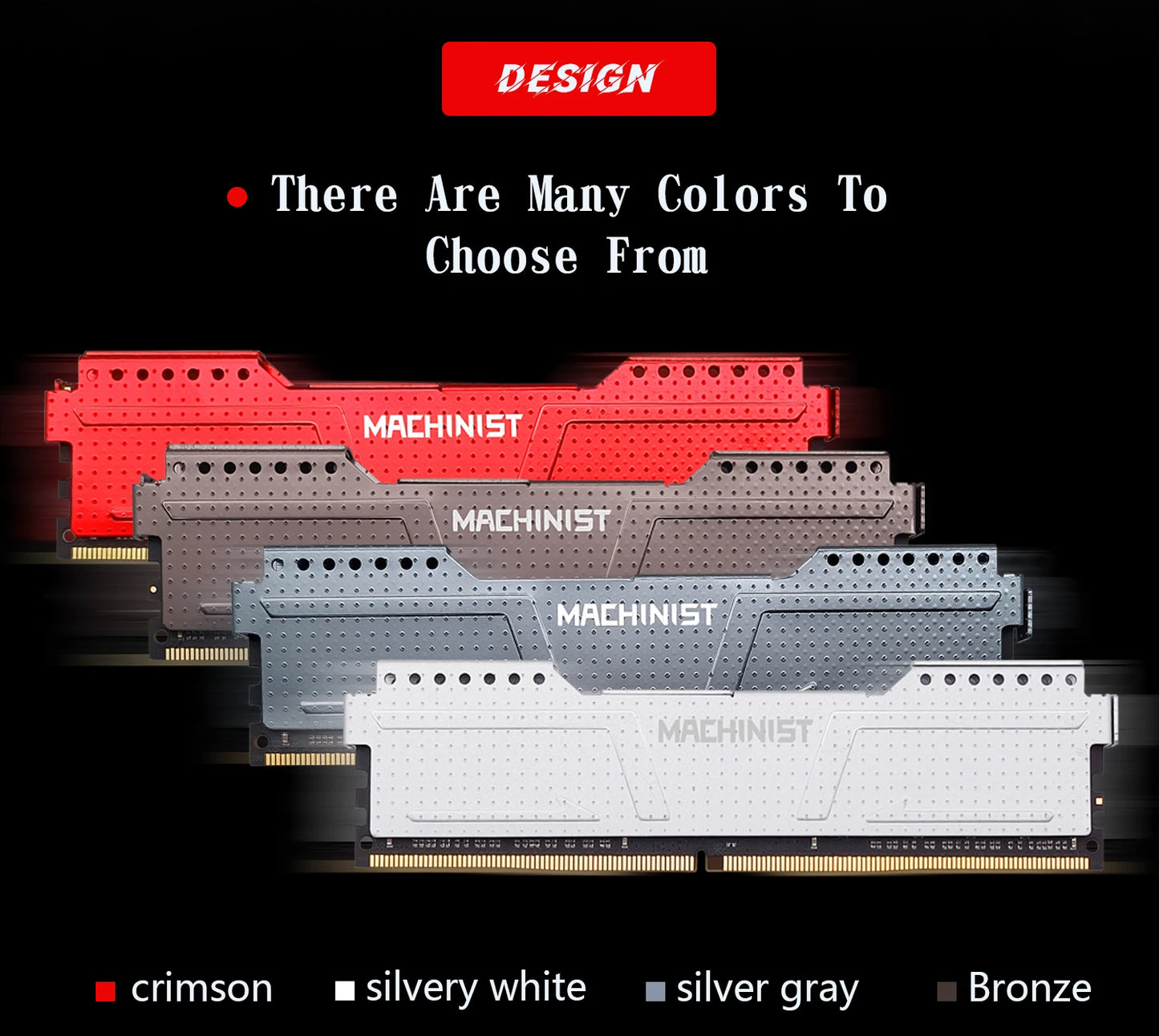 MACHINIST 16GB DDR4 Desktop Memory with Heat Sink for All Motherboards