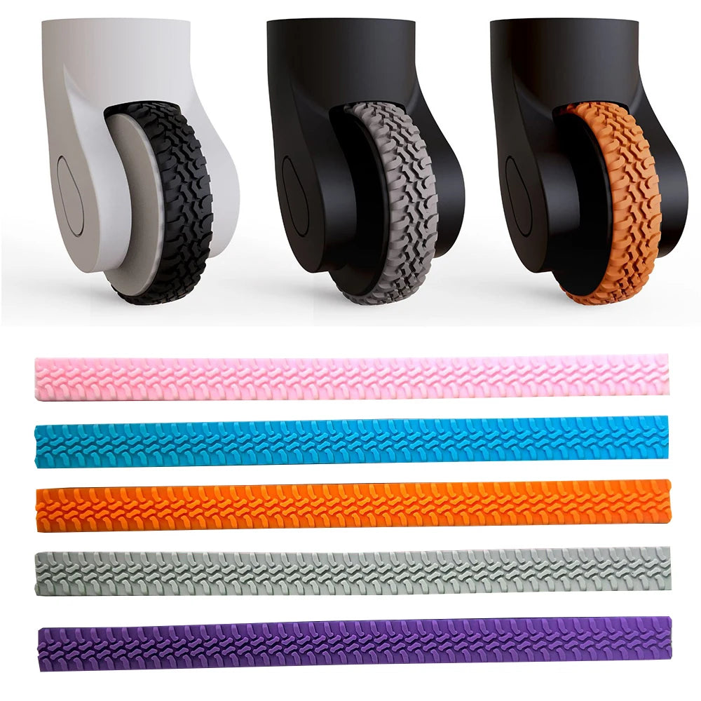4PC Silicone Suitcase Wheel Protection Case for Quiet Travel
