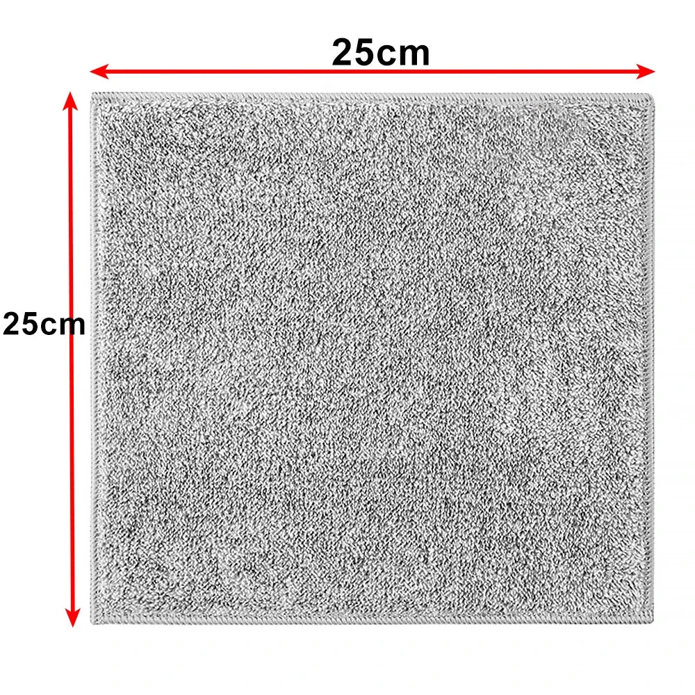 Gray Bamboo Charcoal Microfiber Dishcloths Super Absorbent Kitchen Cleaning Rags 1 to 100 Pieces