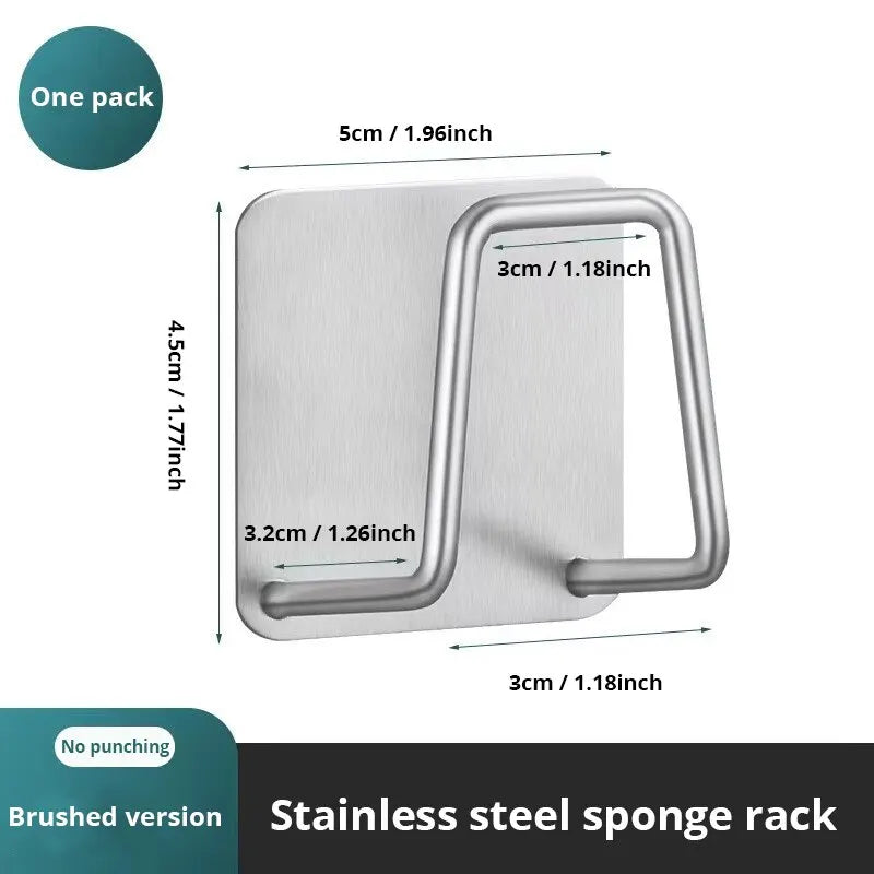1pc Stainless Steel Sink Sponge Rack For Steel Wire Ball Storage