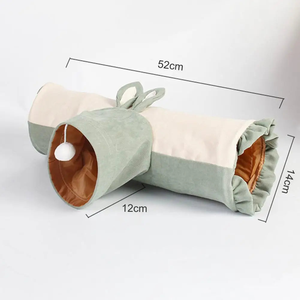 Three-way Cat Tunnel Suede Fabric Puppy Rabbit Play Hide Tunnel Tube Indoor For Game Exercising Hiding Training Pet Toys