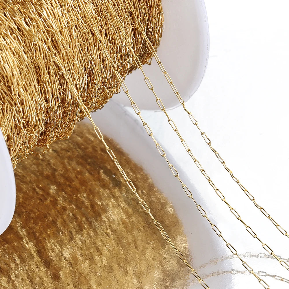 10 Meters Stainless Steel Gold Color Chain for Jewelry Making