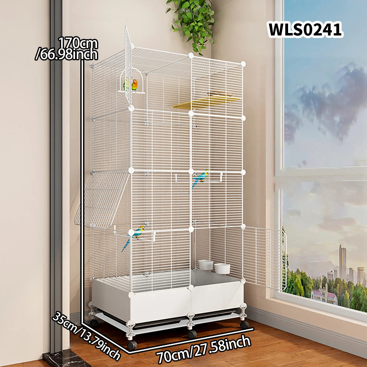 Household Bird Cage with Tray Large Tiger Skin Black Phoenix Peony Starling Special Parrot Cage New Luxury House