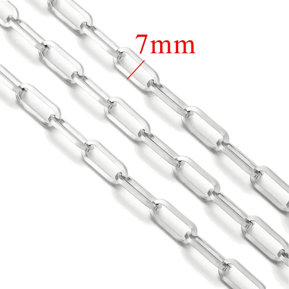 1 Meter Stainless Steel Chunky Hip Hop Gold Color Chains DIY Jewelry